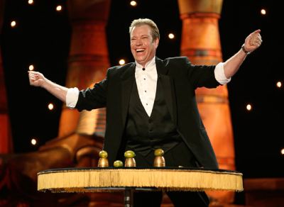 John Shryock performs with the Carnival of Illusion Theater